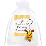 Porte - cl�s abeille, porte - cl�s crochet� avec cartes d'infirmi�re, joli pendentif, accessoire d�coratif ...