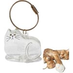 Porte - cls bouteille transparente pour rcuprer les poils de chat, souvenir, bote de rangement, anneau ...