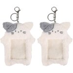 Porte - cl�s porte cartes photo en peluche, 2 pcs housse de protection carte femme, pour badge, carte ...