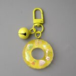 Porte - cl�s clochette / bou�e de plage transparente phosphorescente, petit cadeau multifonctionnel jaune ...