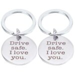 Porte - cl�s drive safe 2 pi�ces d�coration de voiture �tiquette grav�e porte - cl�s sac � main breloques ...