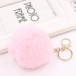 Porte - cl�s en fausse fourrure de lapin pour femme, anneau en peluche duveteuse, d�coration pour cl�s ...