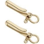 Porte - cl�s en laiton en forme de u avec fermoir en cuir de vache, boucle de ceinture, pour poche, portefeuil ...