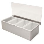 Porte - condiment - 4 compartiments - inox