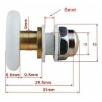 Porte coulissante douche 4 pcs 25mm, poulie excentrique pour portes cabine douche coulissante pour remplacemen ...