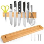 Porte couteaux aimanté, 40cm barre aimantée pour couteaux pouvant être installé sans perçage, support ... Porte couteaux aimanté, 40cm barre aimantée pour couteaux pouvant être installé sans perçage, support ...