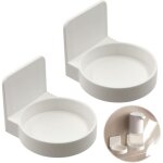 Porte distributeur savon mural blanc 2 pieces support de distributeur de bouteille de pompe, autocollant ...