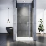 Porte de douche 76 x 185 cm pivotante extensible verre tremp 6mm joint de bas tanche sirhona