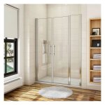 Aica porte de douche battante 120x187cm porte battante avec 1 �l�ment fixe en 6mm verre anticalcaire