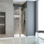 Schulte - porte de douche battante 80 x 180 cm, verre anticalcaire 5 mm transparent, sunny ii profil� ...