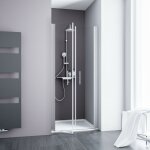Portes de douche battantes, verre 5 mm transparent anticalcaire, profilé aspect chromé, style, schulte, ... Portes de douche battantes, verre 5 mm transparent anticalcaire, profilé aspect chromé, style, schulte, ...