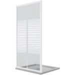 Idralite - porte de douche blanche coulissante pour h 185 verre srigraphi mod. blanc 140 cm
