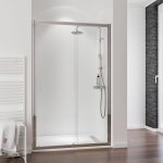 Porte de douche coulissante, verre 6 mm, profil aspect chrom, impriale, schulte, 150 x 200 cm