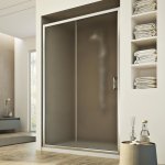 Idralite - porte de douche coulissante verre opaque h 185 mod replay 1 porte 150 cm