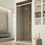 Porte de douche pivontante verre transparent h 185 mod sintesi 1 porte 80 cm