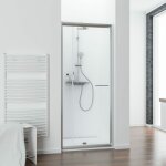 Porte de douche pivotante extensible, verre 5 mm, vita schulte profil� aspect chrom�, verre transparent, ...