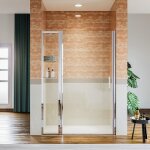 Porte de douche pivotante en niche avec paroi de suppl�mentaire fixe - 120 x 185 cm (porte fixe avec ...