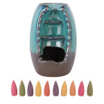 Porte - encens en c�ramique � contre - courant, d�coration d'int�rieur parfum�e bleue pour la maison