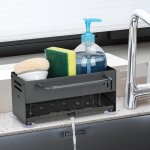 Porte eponge evier cuisine, organisateur evier cuisine, acier au carbone porte �ponge, rangement eponge ...