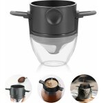 Porte filtre � caf� cafe permanent r�utilisable reutilisable avec support filtres double en acier inoxydable ...