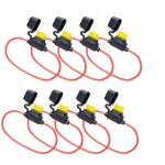 Porte - fusibles 12 v, calibre automobile 14 awg, lot de 8, avec fusible 20 a pour voiture, camion, moto, ...