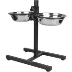 Porte - gamelle pour chien, 2 x 1, 8 l (diamtre 23 cm), rglable en hauteur jusqu' 41 cm, noir