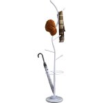 Porte - manteaux 6 crochets triana en m�tal et bois, blanc