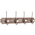 Porte - manteau mural, porte - manteau mural en bois et fer, porte - manteau l65xpr10xh21 cm Porte - manteau mural, porte - manteau mural en bois et fer, porte - manteau l65xpr10xh21 cm