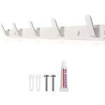 Porte - manteau mural, crochets muraux, porte - manteau blanc avec 5 crochets deux m�thodes d'installation ...