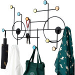 Porte manteau mural en m�tal - 12 crochets - pat�re de 12 crochets pour chambre, salon, salle de bain ...