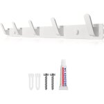 Porte manteau mural patere murale porte manteau blanc avec 5 crochets deux méthodes d'installation (avec ... Porte manteau mural patere murale porte manteau blanc avec 5 crochets deux méthodes d'installation (avec ...