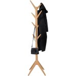 Porte - manteau sur pied en bois massif woltu, en forme d?arbre avec 8 crochets, 180 cm, nature