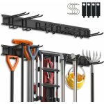 Porte outils de jardin mural, garage support en alliage d'aluminium, 3 rails 10 crochets avec 4 crochet ...
