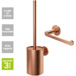 Porte papier toilette et porte - balai wc - acier inoxydable s. 304 cuivr� bross� - fixation coll�e ou ...