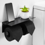 Vurahome - porte papier toilette mural aluminium double support hygi�nique rouleau avec plateforme de ...