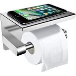 Porte - papier toilette mural avec etagre, drouleur papier toilette mural support papier wc en acier ...
