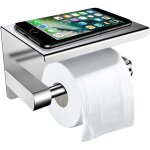 Porte - papier toilette mural avec etag�re, d�rouleur papier toilette mural support papier wc en acier ...