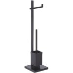 Porte papier toilette sur pied en acier noir avec support brosse et brosse incluse aspect haut de gamme ... Porte papier toilette sur pied en acier noir avec support brosse et brosse incluse aspect haut de gamme ...