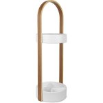 Porte parapluies bois et mtal hub blanc / naturel