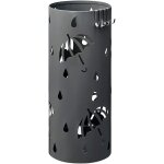 Porte parapluie en m�tal rond avec 4 crochets et plateau, porte parapluie design moderne, 20x49cm, anthracite ...