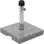 Porte - parasol hwc - f92, support pour parasol, granit 23kg, gris, anguleux