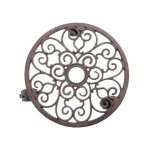 Esschert design - porte plante rond en fonte 3 roulettes