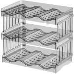 Porte range bouteille en plastique 3 pi�ces empilable casier � bouteille moderne �tag�re gourdes pour ...