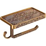 Porte - rouleau de papier toilette 2 en 1 - style vintage - fixation murale - pour salle de bain - bronze ...