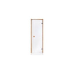 Porte de sauna en verre sécurite 8 mm cadre en pin 80 x 190 transparente Porte de sauna en verre sécurite 8 mm cadre en pin 80 x 190 transparente