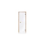 Porte de sauna en verre s�curite 8 mm cadre en pin 90 x 190 transparente