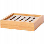 Porte - savon en bambou avec insert en acier inoxydable 13x10