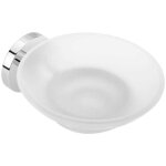 Porte - savon mural chrom� avec plat en verre translucide mod�le renne