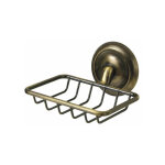 Bisk - porte savon mural laiton antique panier