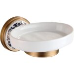 Porte - savon mural en laiton bronze antique, accessoires de salle de bain, design en porcelaine